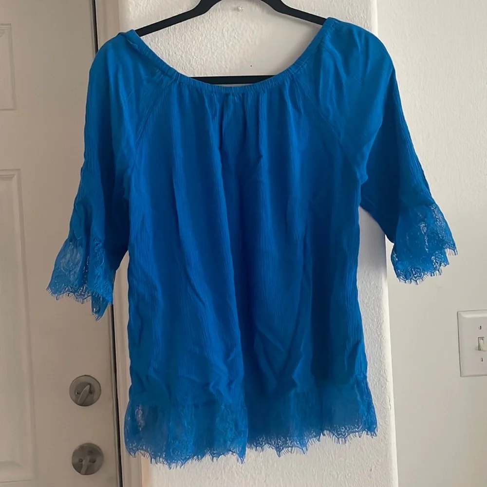 INC International Concepts Off The Shoulder Peasant Blouse Size S - Picture 2 of 5